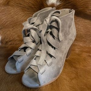 grey lace up heels